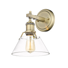 Golden 3306-BA1 AB-CLR - Yep by Golden Lighting Orwell 1-light Vanity in Aged Brass and Clear Glass